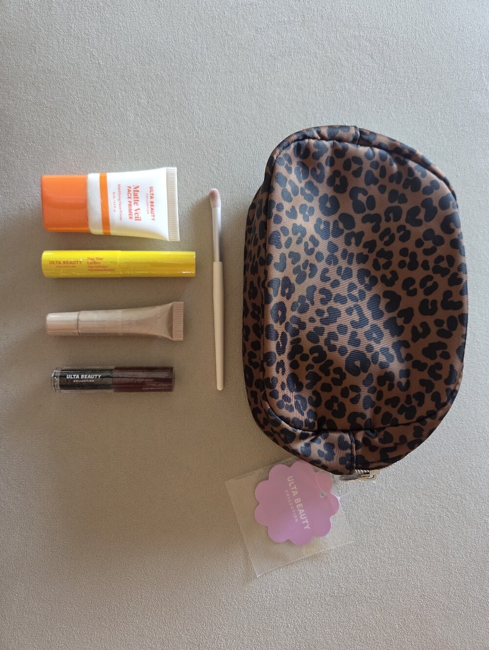ULTA BEAUTY COLLECTION Leopard Print Makeup Bag & Cosmetics